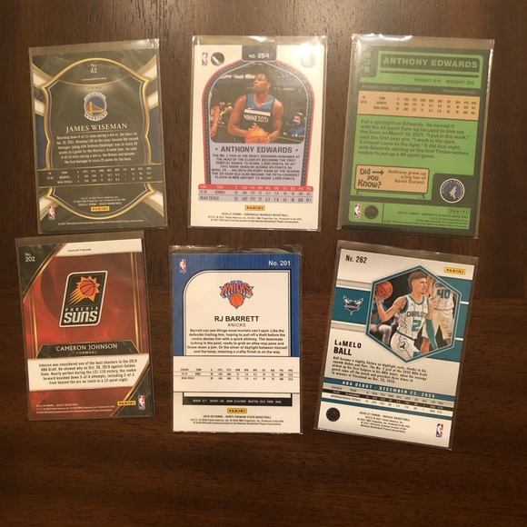 NBA Panini Rookie Lot Wiseman, Edwards, Lamelo, Rj Barret, Cam Johnson - Picture 2 of 2